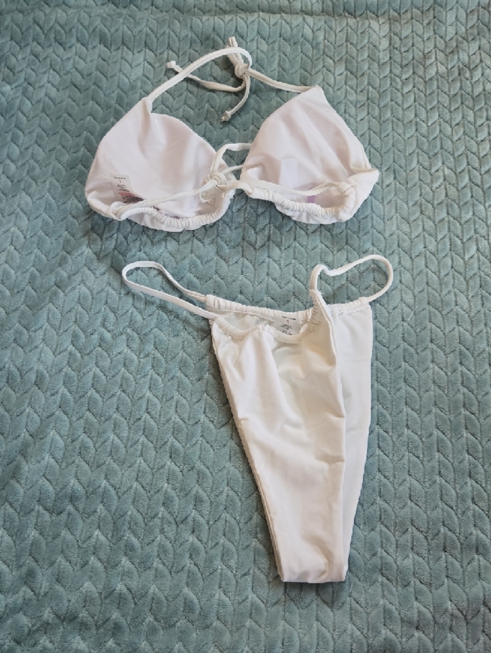 White Triangle String Bikini Set - Picture 2 of 5